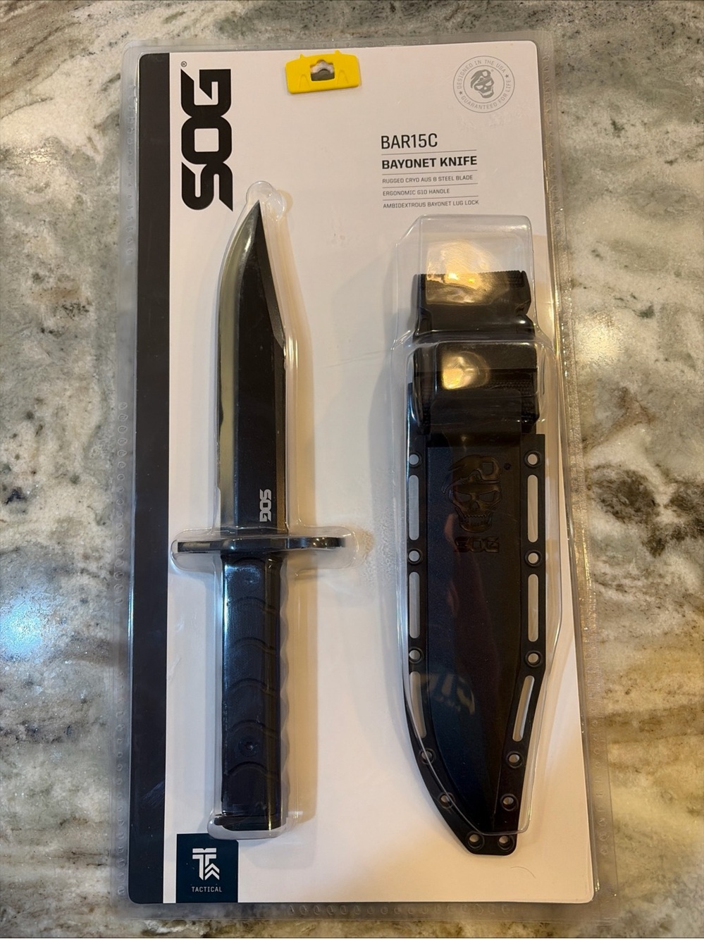 SOG BAR15C  Bayonet 6" CRYO AUS-8 Steel Black PVD Finish G10 Handle BY1004-CP
